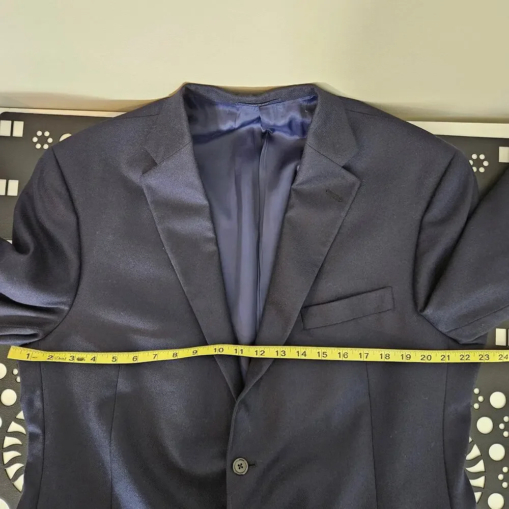 Hart Schaffner Marx Loro Piana Cashmere Blue Suit Jacket | Minor Flaw | Men's 46